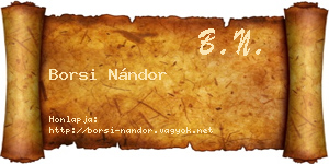 Borsi Nándor névjegykártya