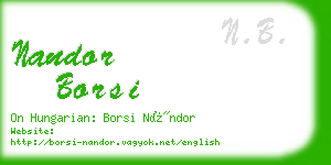 nandor borsi business card